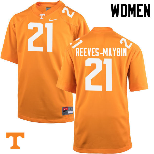 Women #21 Jalen Reeves-Maybin Tennessee Volunteers College Football Jerseys-Orange